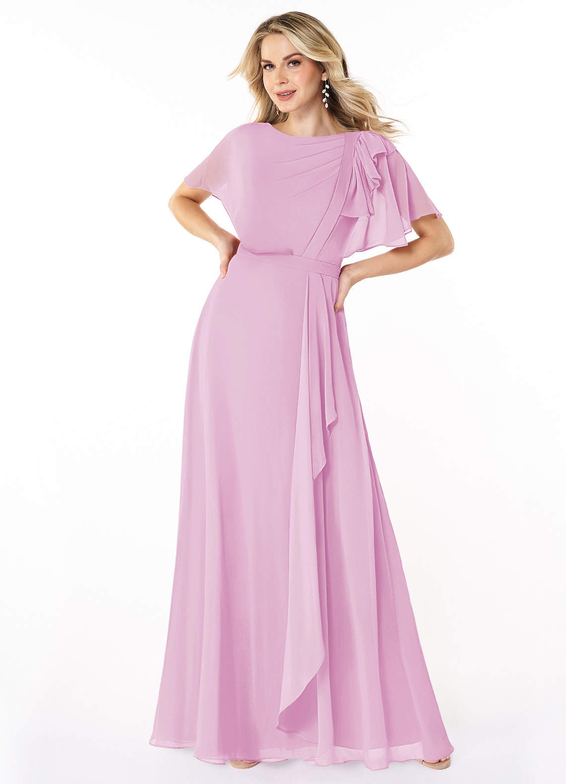 slim fit dress slacks simple pink prom dress,modest evening dresses fg1002 – formalgowns main image 1
