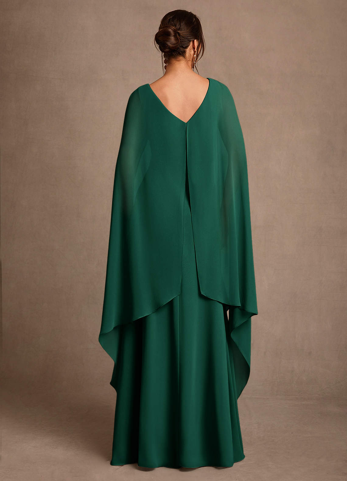 Azazie Liddie Mother of the Bride Dresses Emerald A-Line Pleated Chiffon Dress image3