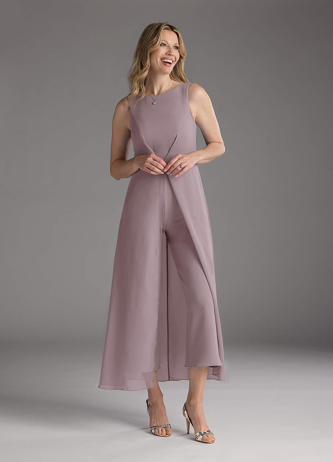 Azazie Anitta Mère de la mariée Robes Robe Combinaison/Tailleur Pantalon en Crêpe Élastique Plissée Crépuscule image1