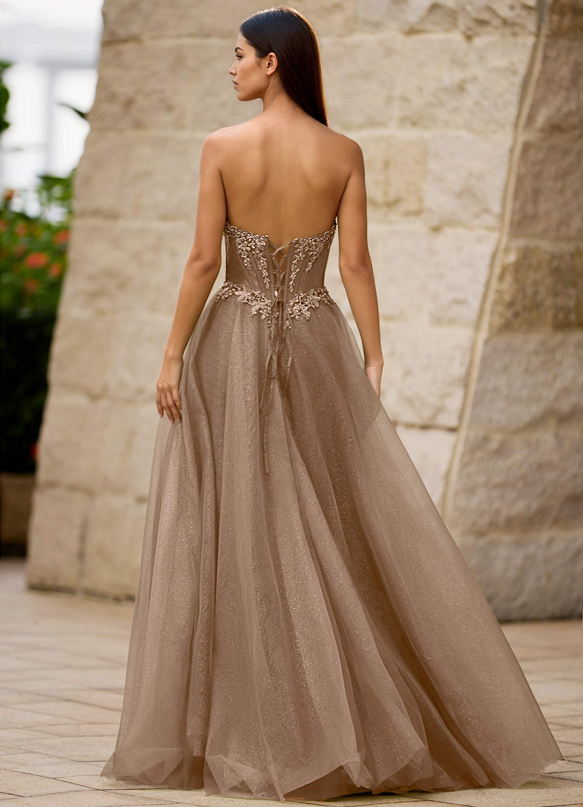 green emerald velvet dress Champagne Glitter Spaghetti Straps Prom Dress with Split main image 1