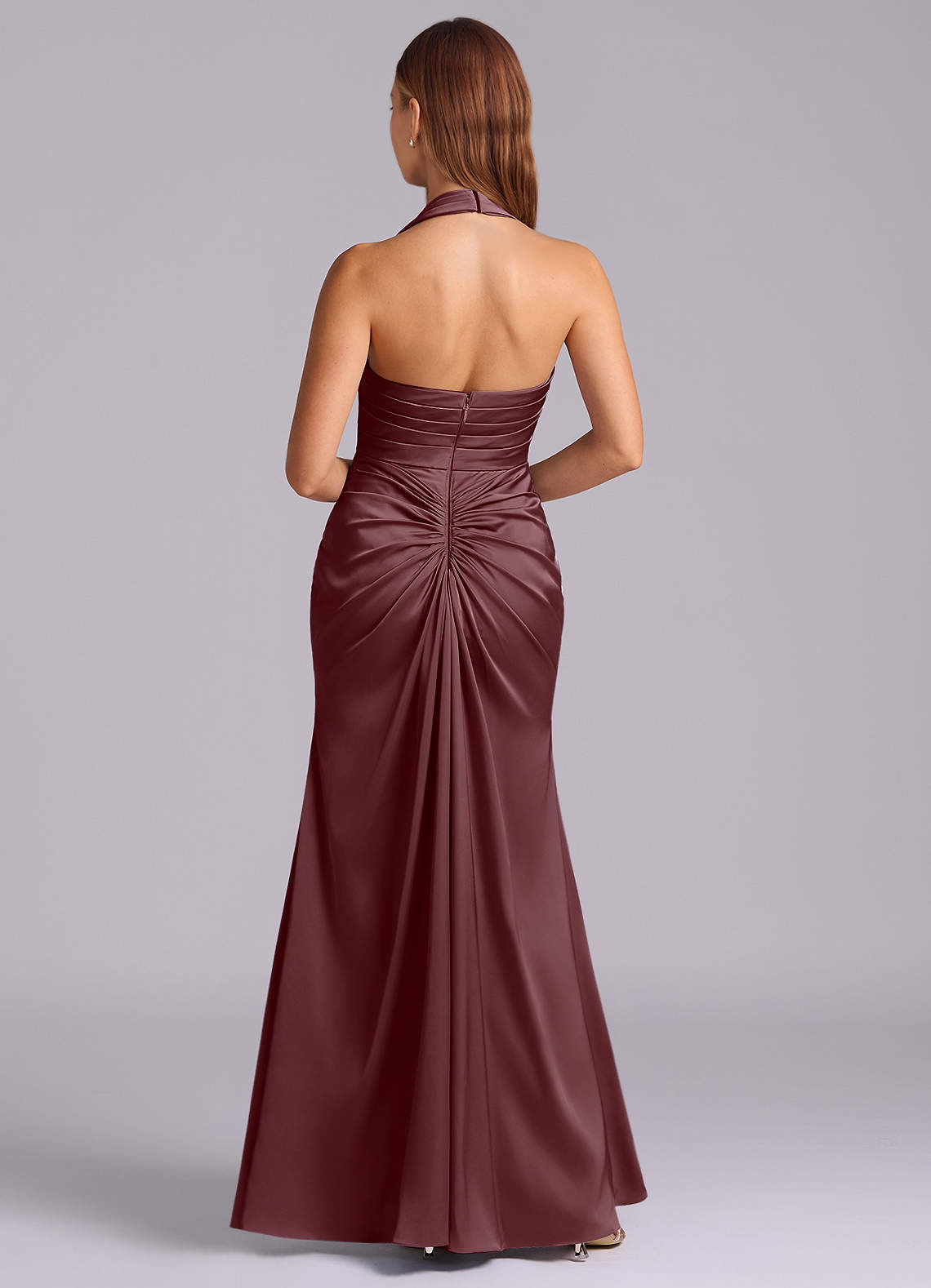 Azazie Destiny Vestidos de damas de honor Vestido de Sangrado de Satén Elástico de Corte Sirena con Escote de Corazón image1