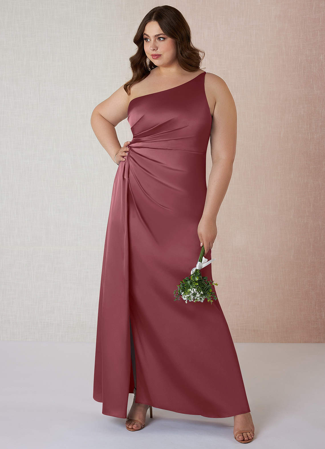 AZAZIE MIKA STRETCH deals SATIN DRESS Bronzer Altered Bridesmaid