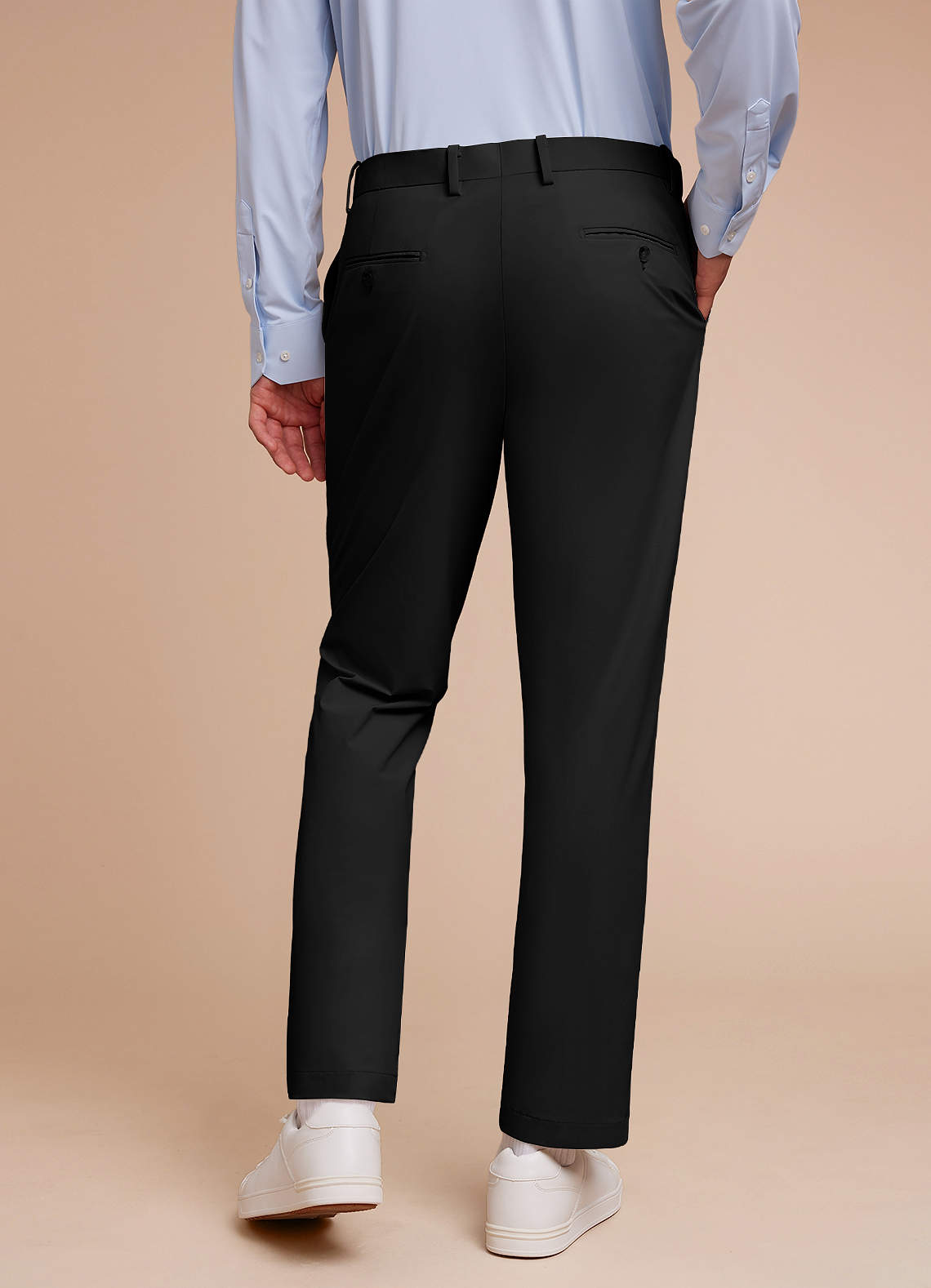 front Grayson Black Stretch Seersucker Suit