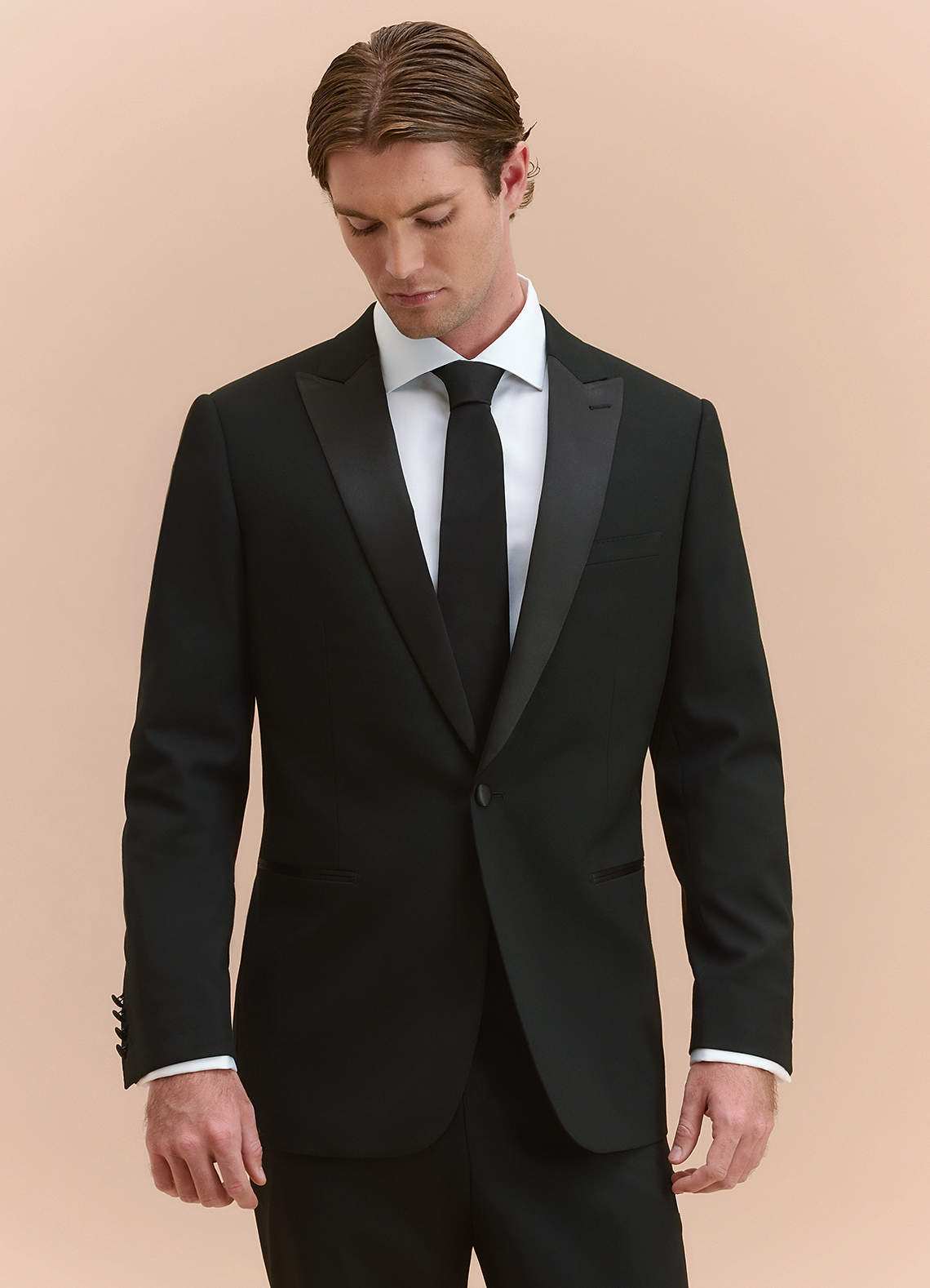 front Hudson Negro Chaqueta de esmoquin con solapa de pico