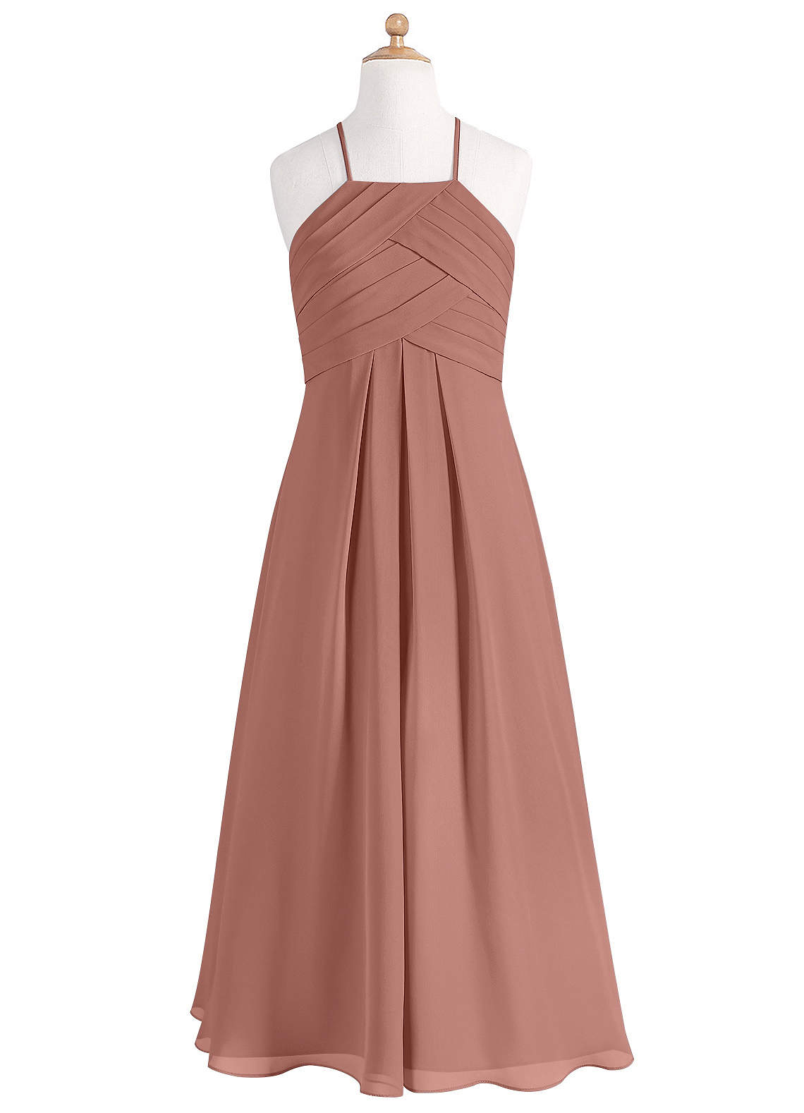 Azazie Ginger Junior Bridesmaid Dress in Cedar Rose Azazie