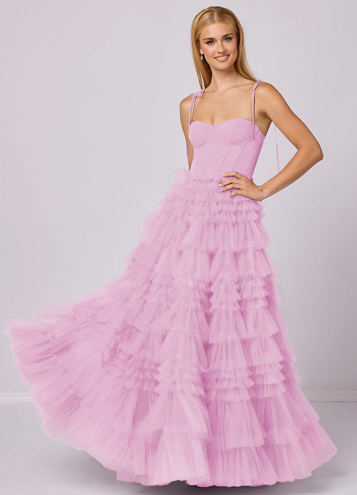 Barbie ♥ Azazie Bridesmaid Dresses Candy Pink A-Line Sweetheart Neckline Tulle Dress image1