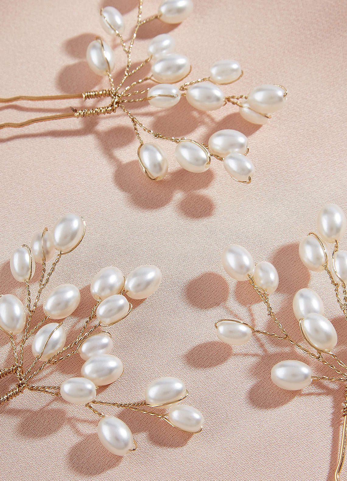 front Pearl Beaded Hairpin Set