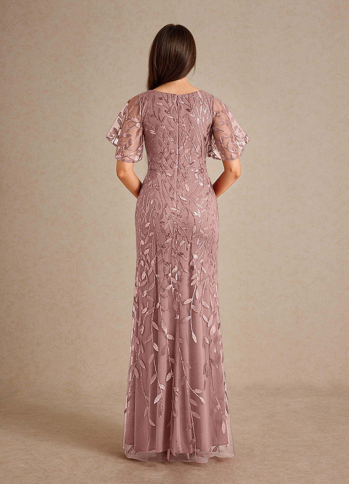 Azazie Milan Mother of the Bride Dresses Dusty Rose Sheath Sequins Dress image2