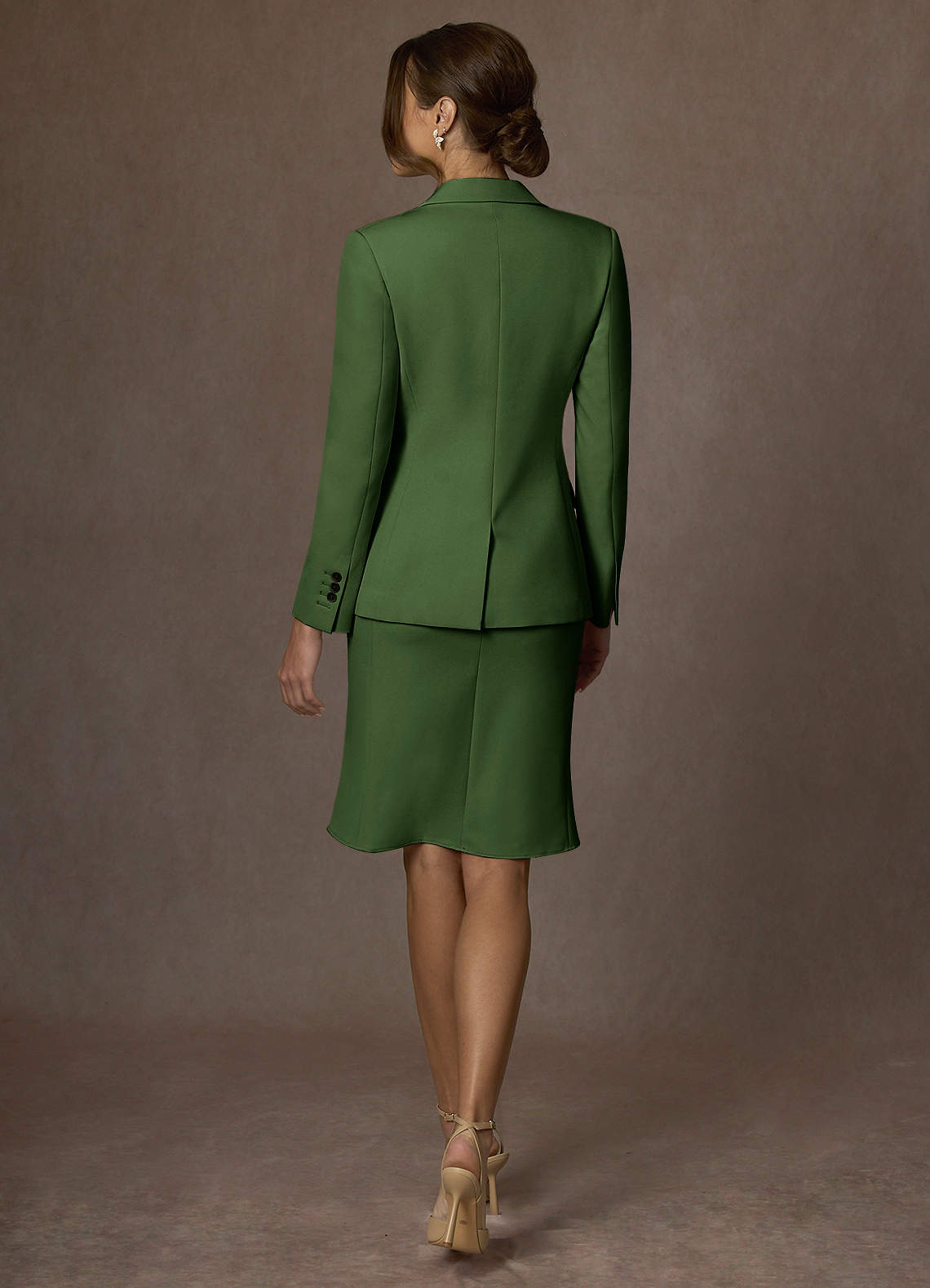 front Kennedy Olive Structured Stretch Dress