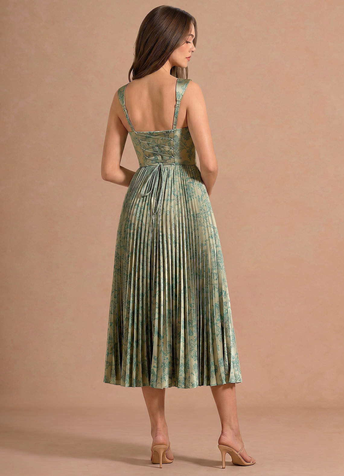 teal green midi dress Lapointe Dark Teal Sleeveless Satin Belted Midi Dress
