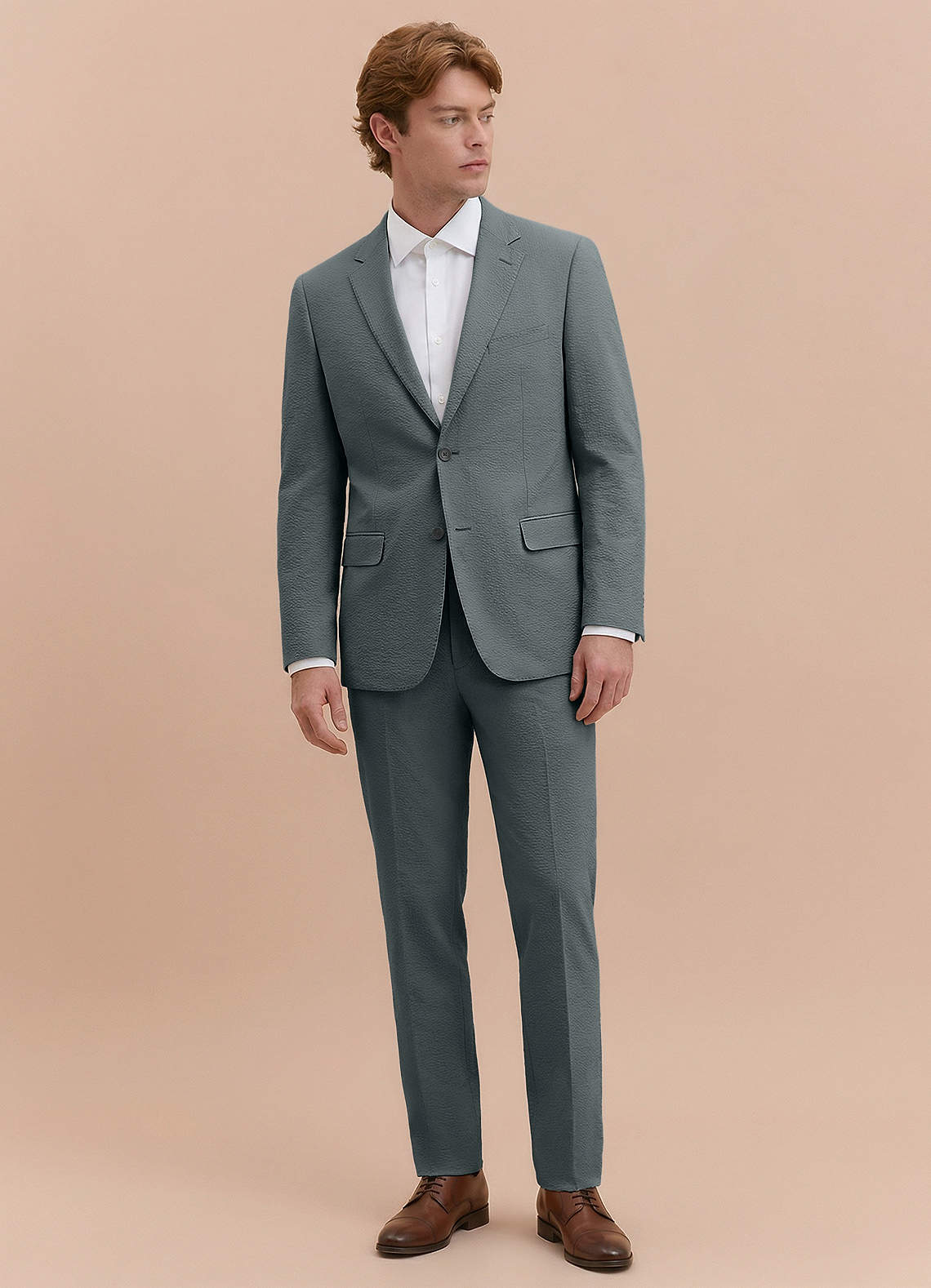 Miles Grey Seersucker Suit Jacket | Classic Long Suit Jackets | Azazie