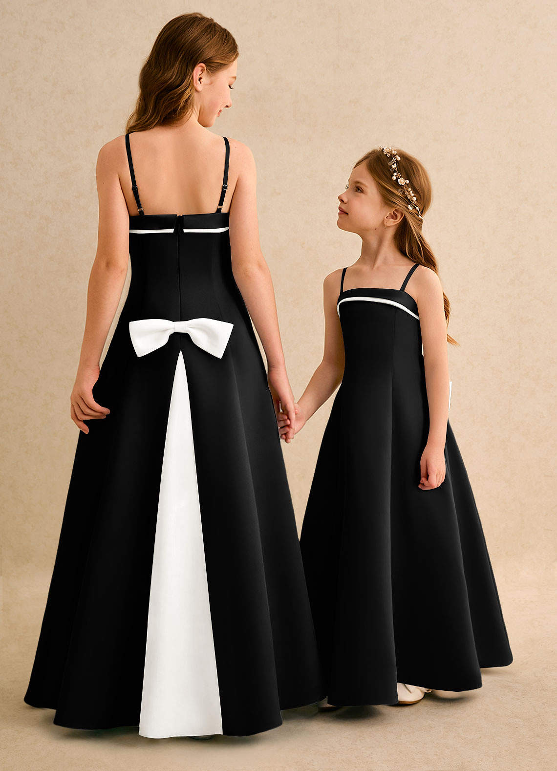 slim fit dress slacks A Line V Neck Black White Prom Dresses, White Black Long Formal Evenin –  jbydress