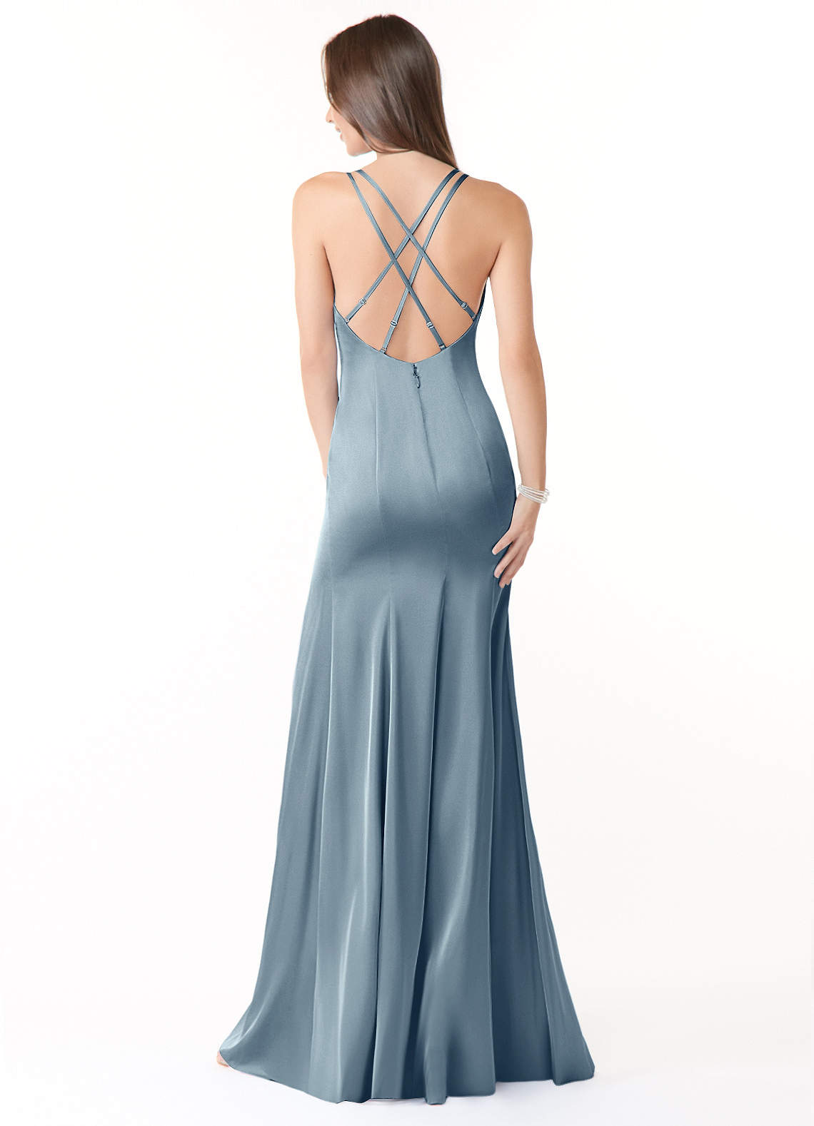 Dusty Blue Azazie Visela Bridesmaid Dresses | Azazie