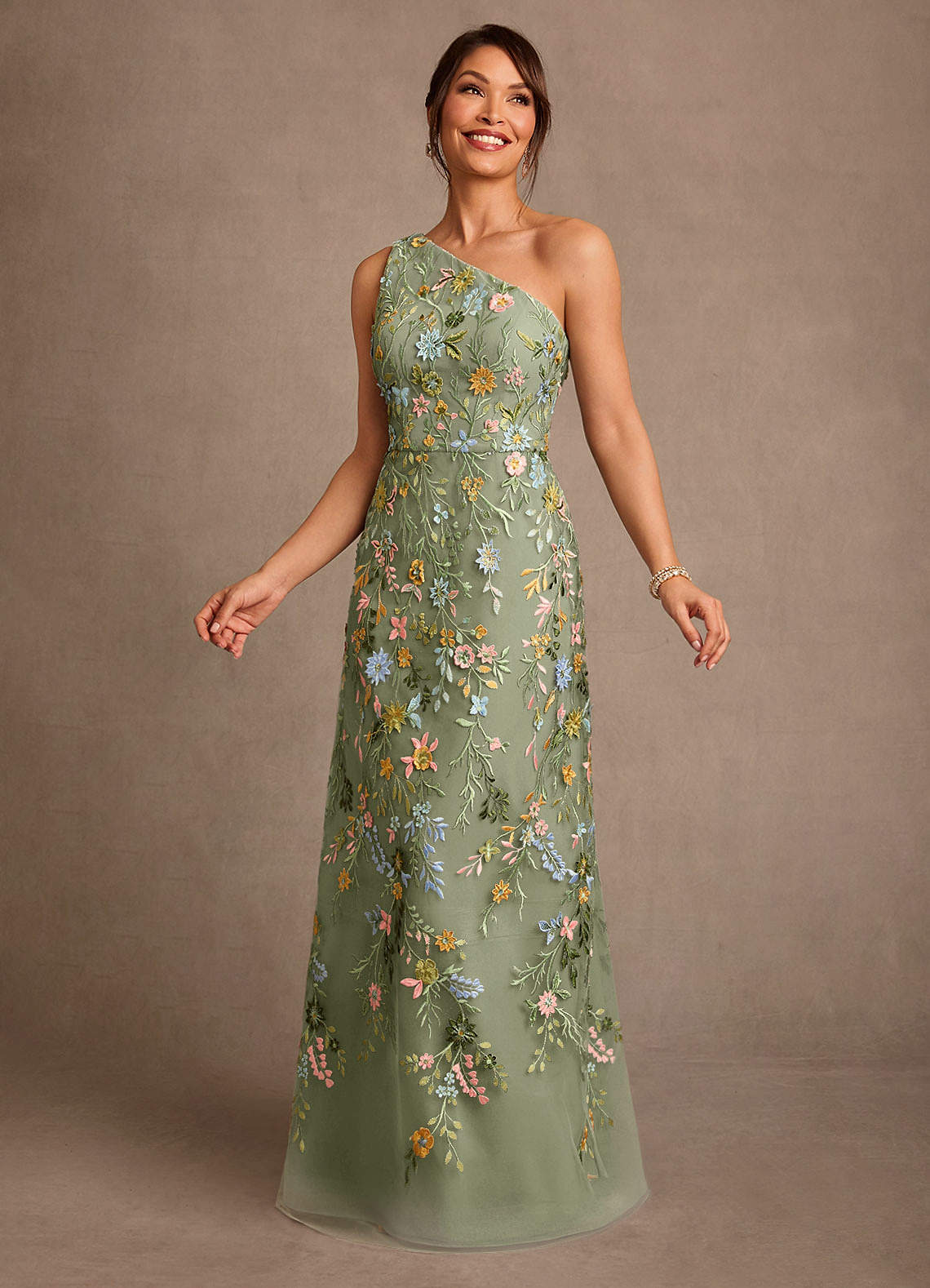 Azazie Bertie Mother of the Bride Dresses Pistachio A-Line Lace Dress image3