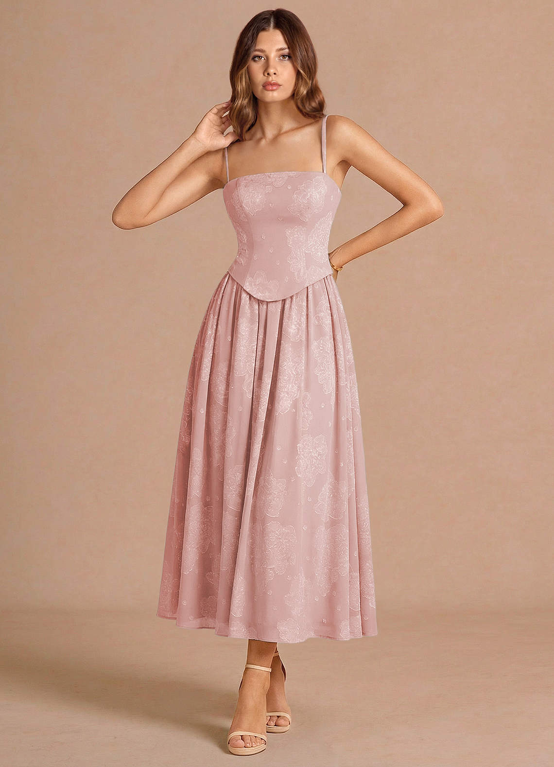 topshop v neck midi dress Topshop Pink V Neck Printed Tie Waist Drop Waist Flowy Midi Wrap Dress –  Brie