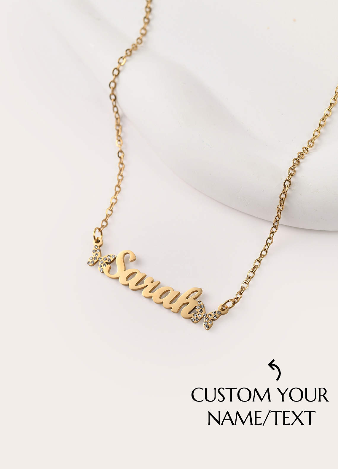 front Collar de joyería personalizado con nombre personalizado como recuerdo
