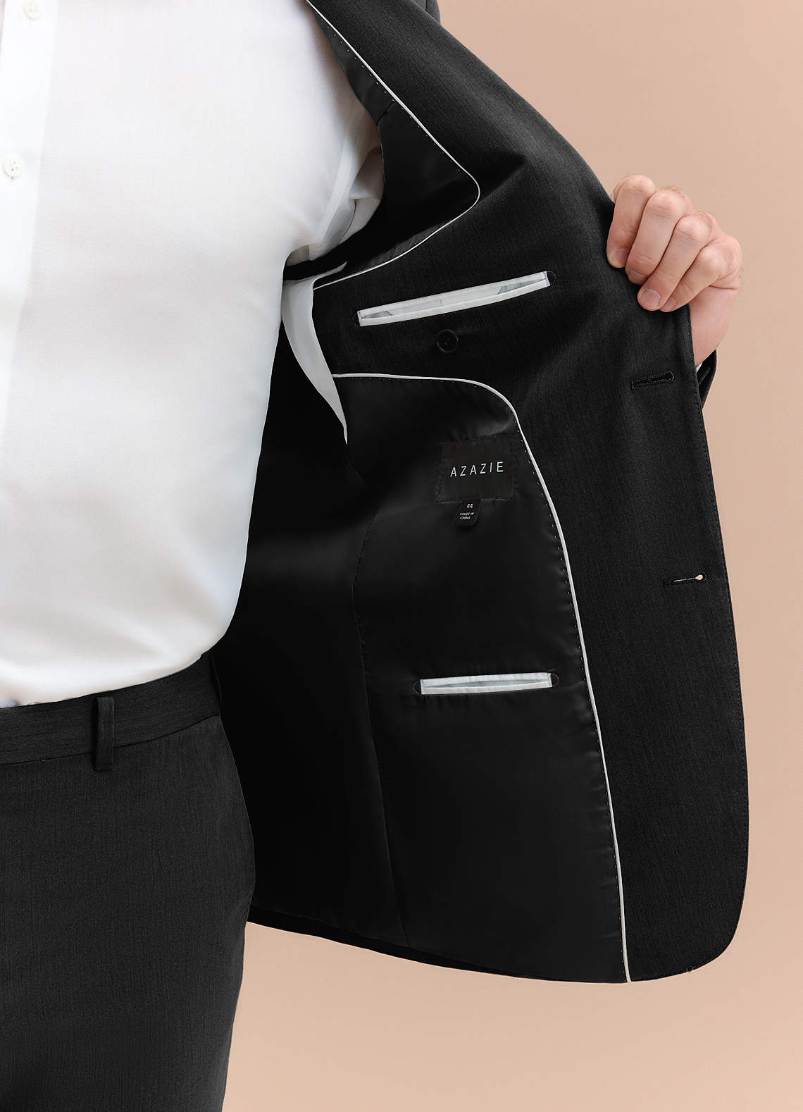 front William Black Comfort Blend  Suit Jacket