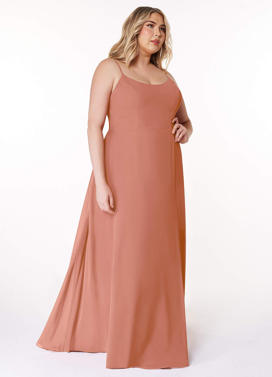 plus size rust colored bridesmaid dresses Amber Chic One Shoulder Ruched Chiffon Plus Size Bridesmaid Dresses, Burnt Orange main image 1