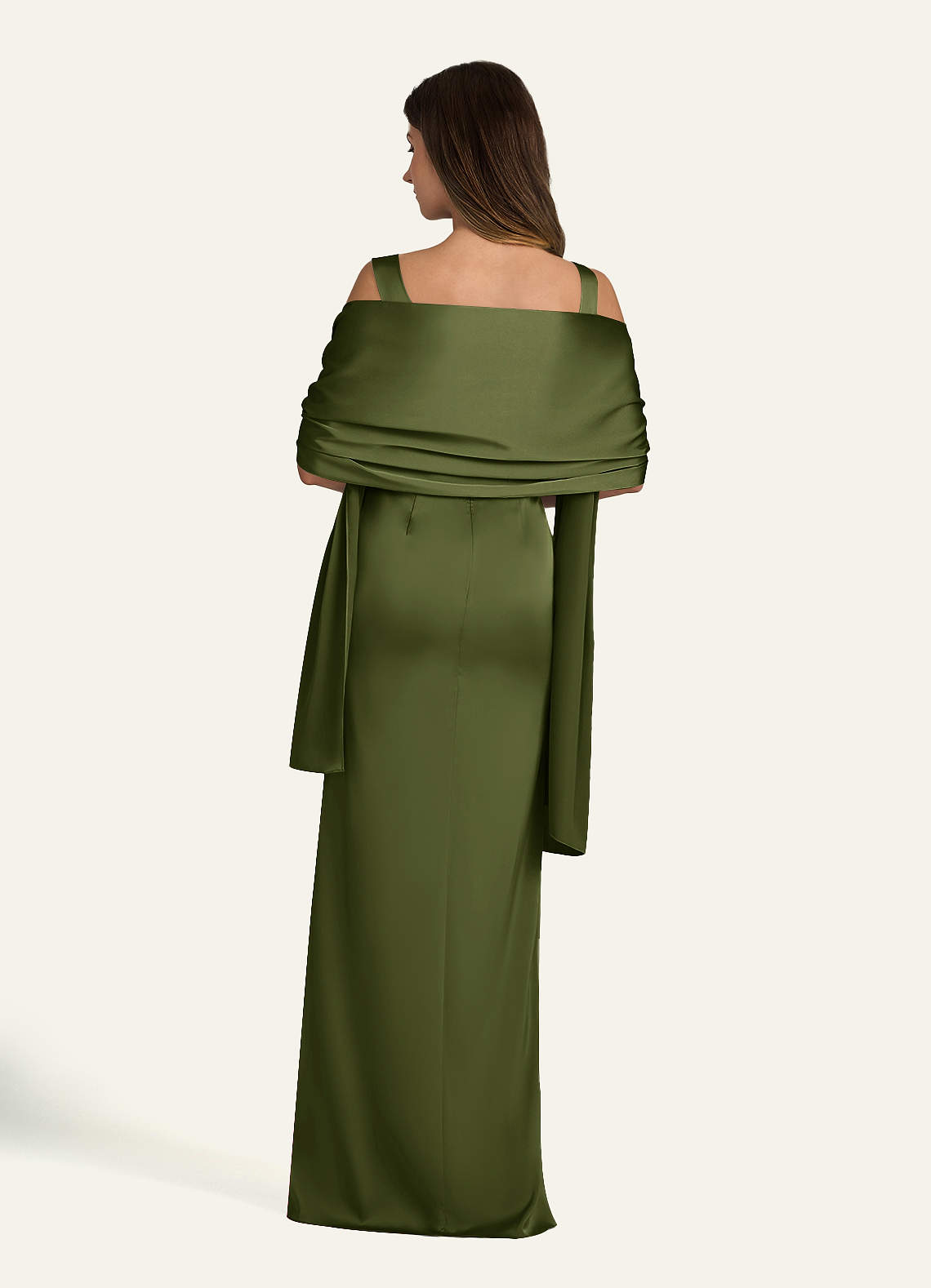 front Azazie Matching Color Ireland Stretch Satin Shawl