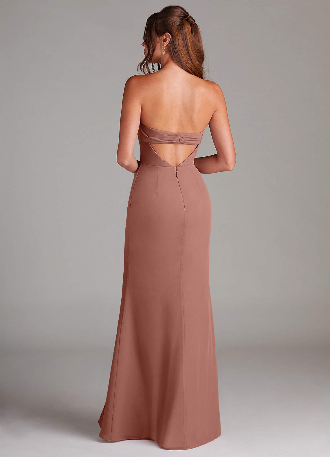 Azazie Leonis Bridesmaid Dresses Cedar Rose Sheath Strapless Chiffon Convertible Dress image4