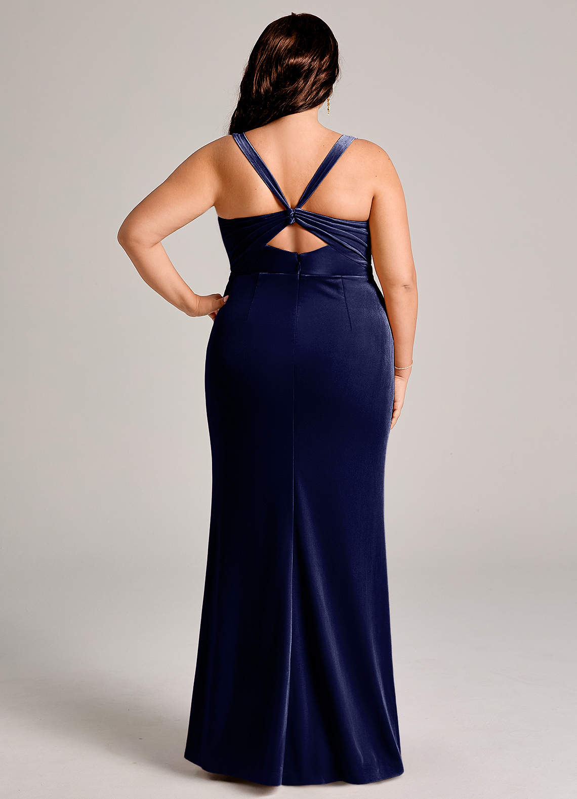 Azazie Mero Dark Navy Velvet Bridesmaid Dresses