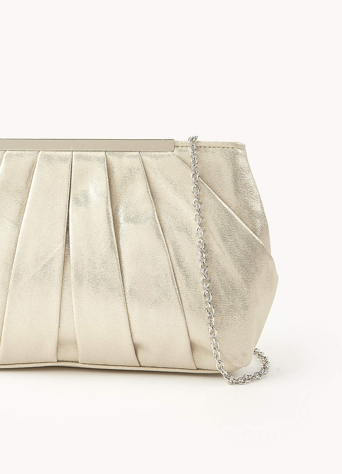 front Metallic Pleated Clutch