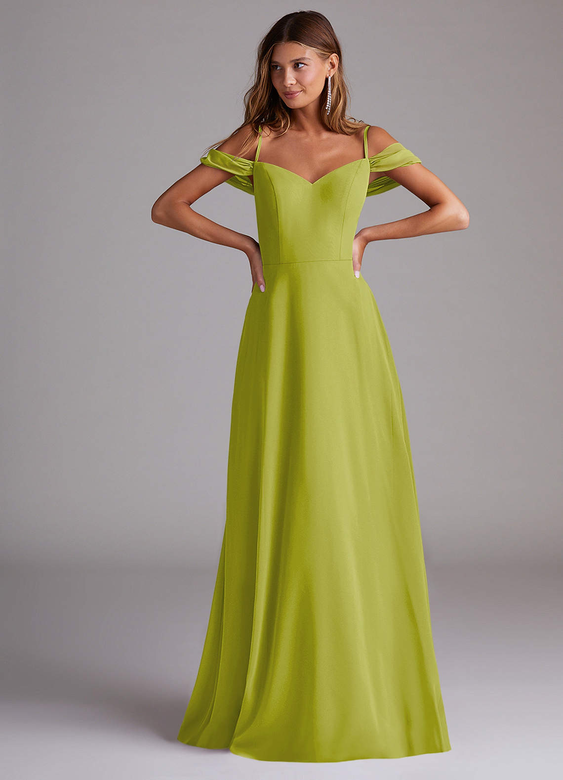Azazie Marley Lemongrass Chiffon Bridesmaid Dresses | Azazie