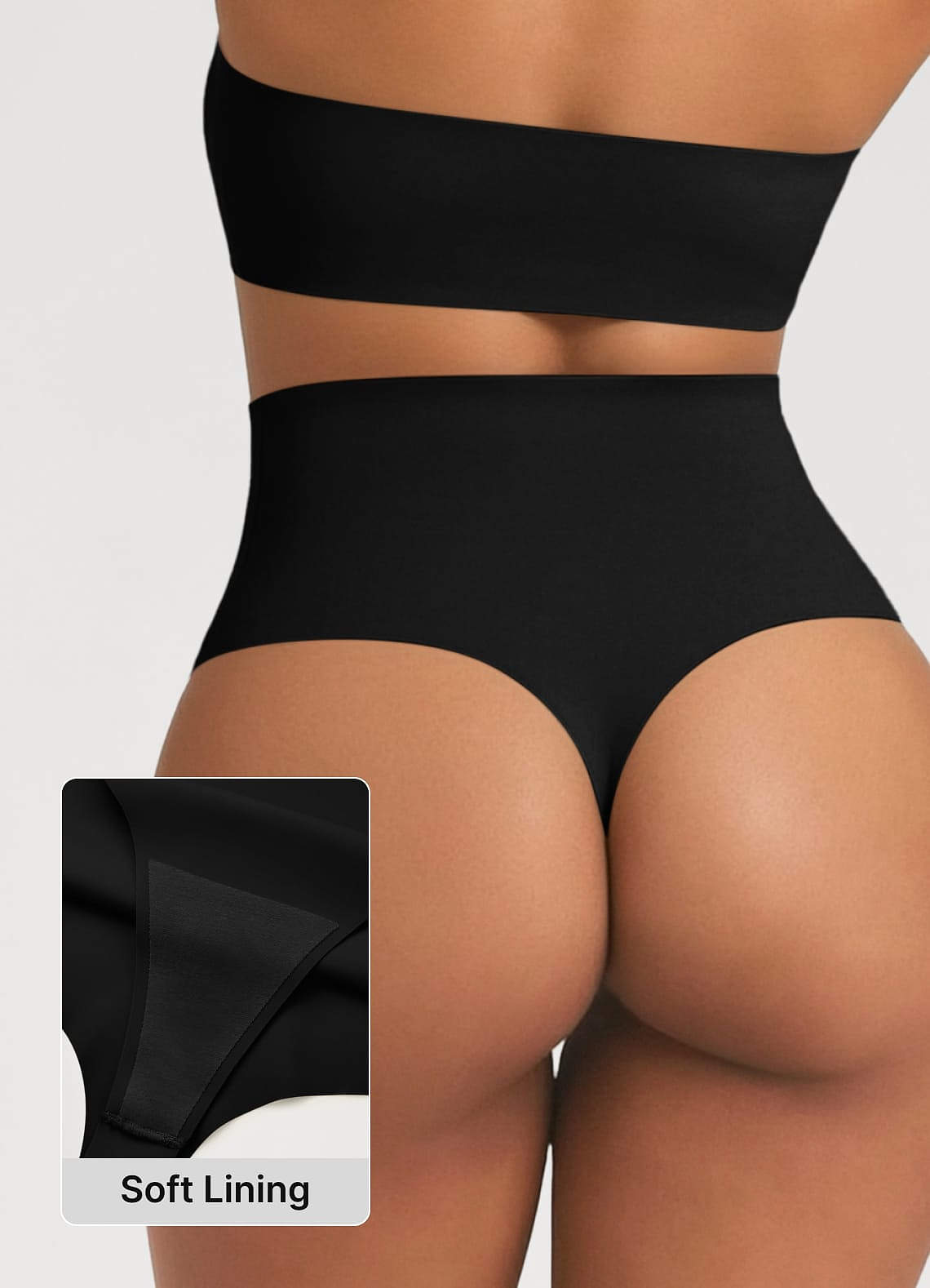 front Buttery-Soft Scalloped-Edge Seamless High-Waist Tummy-Control Thong