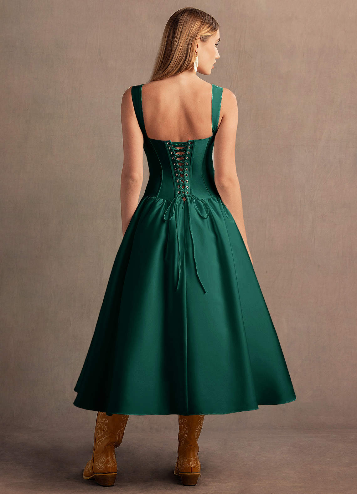 emerald green drop waist dress Jill Olive Green Dropped Waist Gown