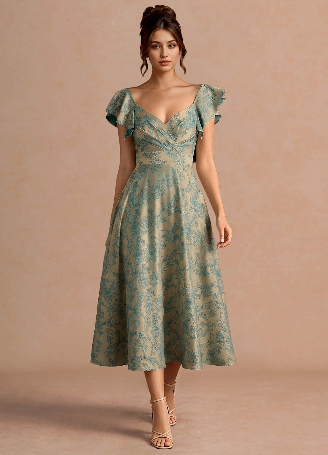 teal midi dress formal Leilani Platinum unique prom dress