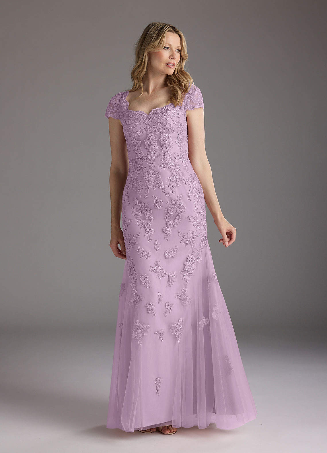 Azazie Marbella Mother of the Bride Dresses Wisteria Mermaid Queen Anne Sequins Lace Dress image1