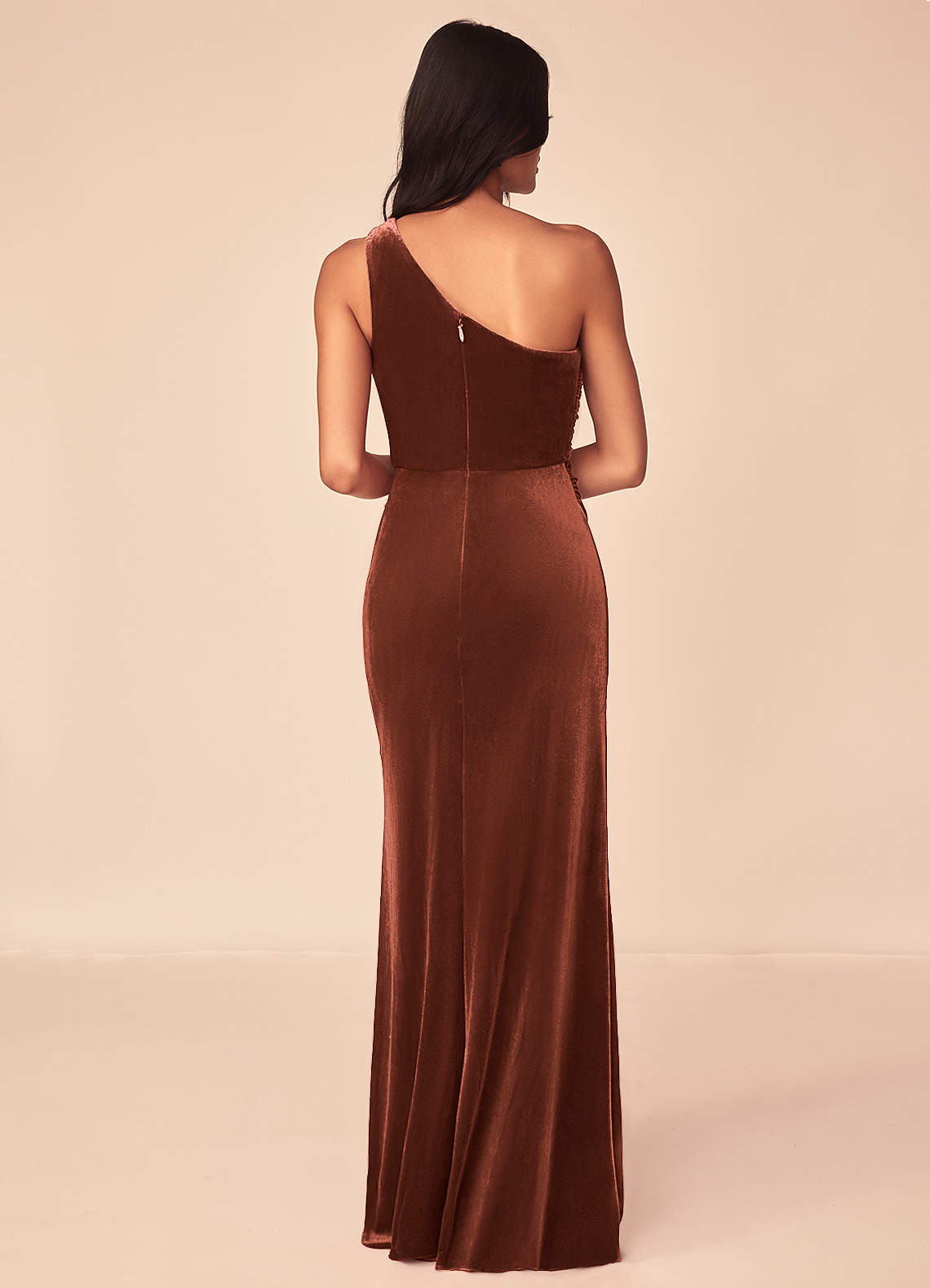 Azazie Argan Velvet Dress Terracotta Bridesmaid Dresses | Azazie