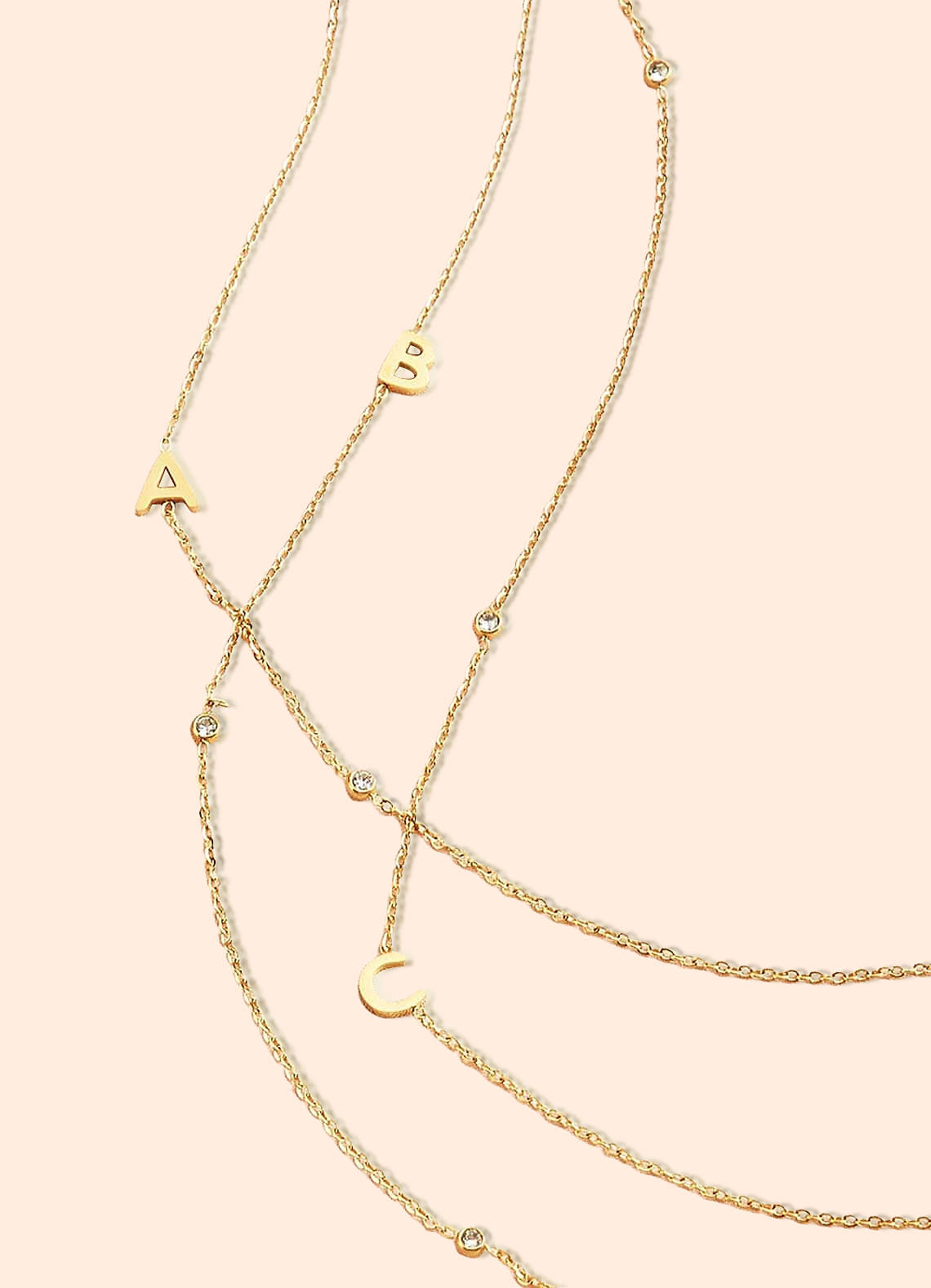 front Sideways Initial Letter Necklace