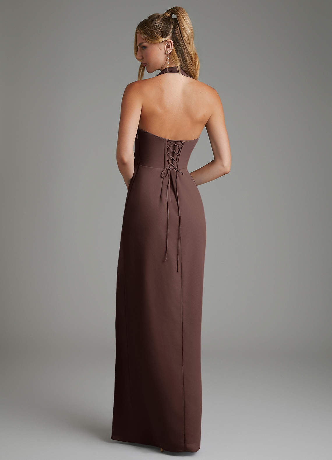 Azazie Tina Bridesmaid Dresses Ganache Mermaid Corset Chiffon Dress image5