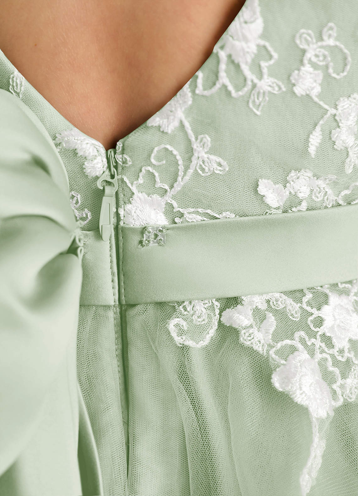 Azazie Butterfly Flower Girl Dresses Dusty Sage A-Line Lace Dress image4