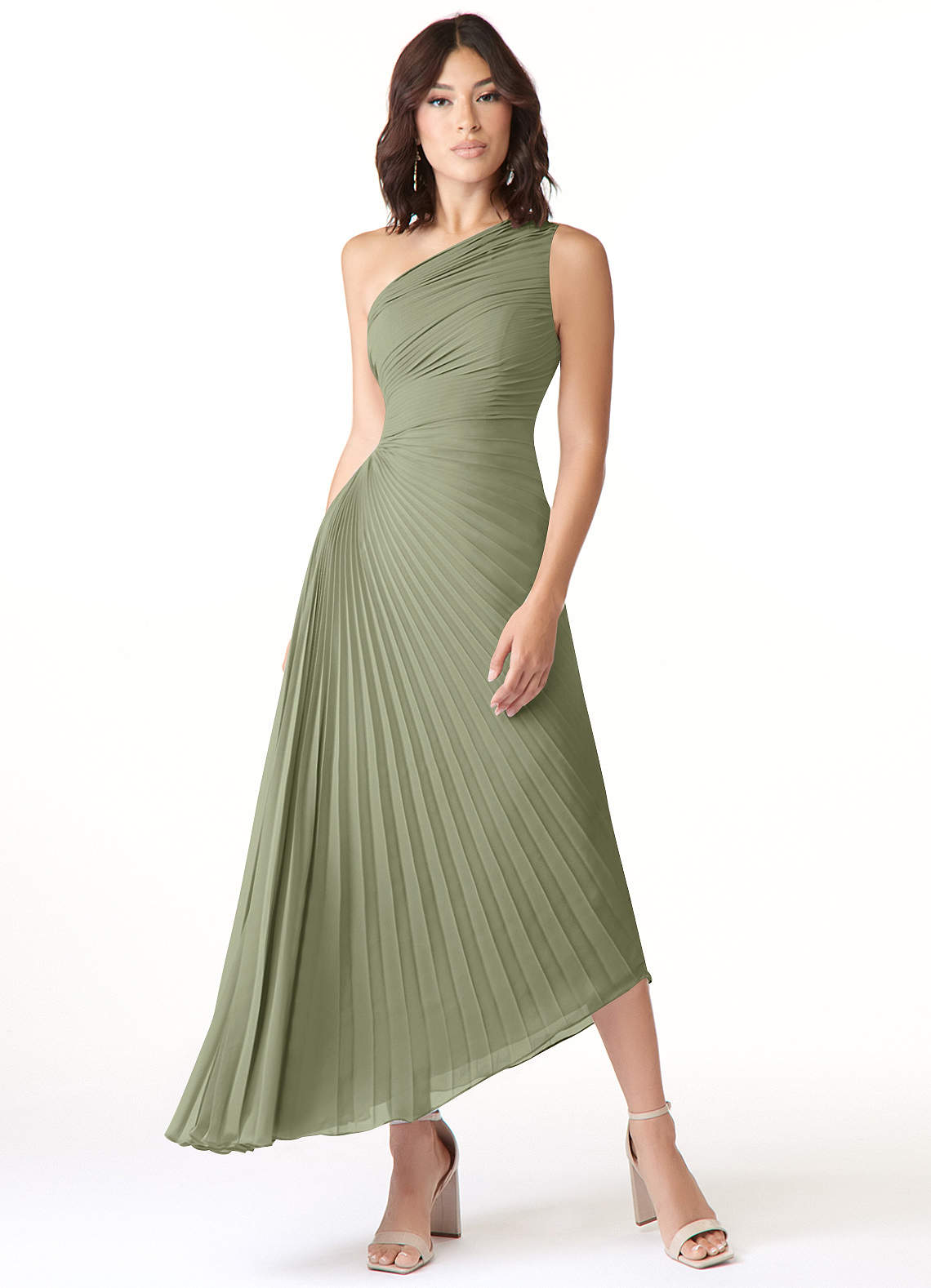 Azazie Kirra At-home Try On Dresses Wisteria A-Line One Shoulder Chiffon Dress image1
