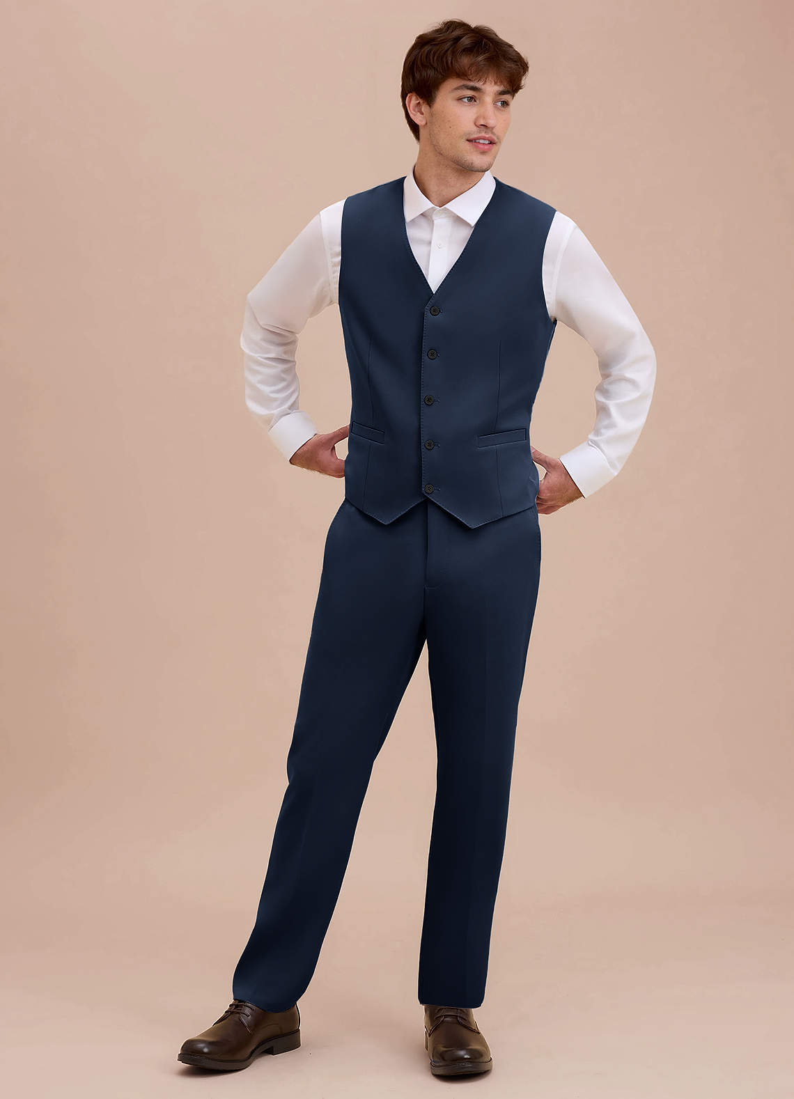 front Ethan Dark Navy Refined Weave Suit Vest