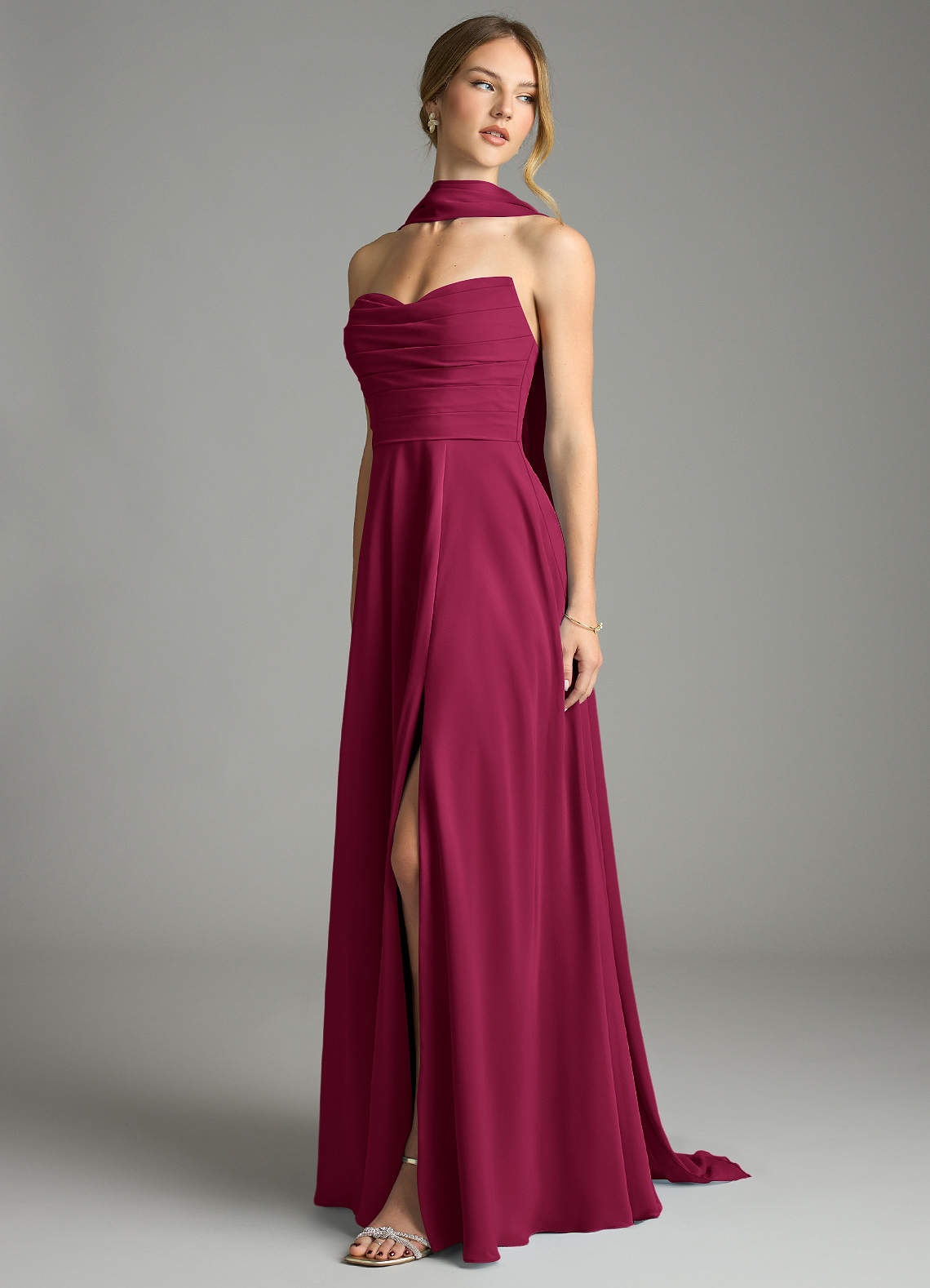 Azazie A-Line Sweetheart Floor-Length Chiffon Bridesmaid Dresses