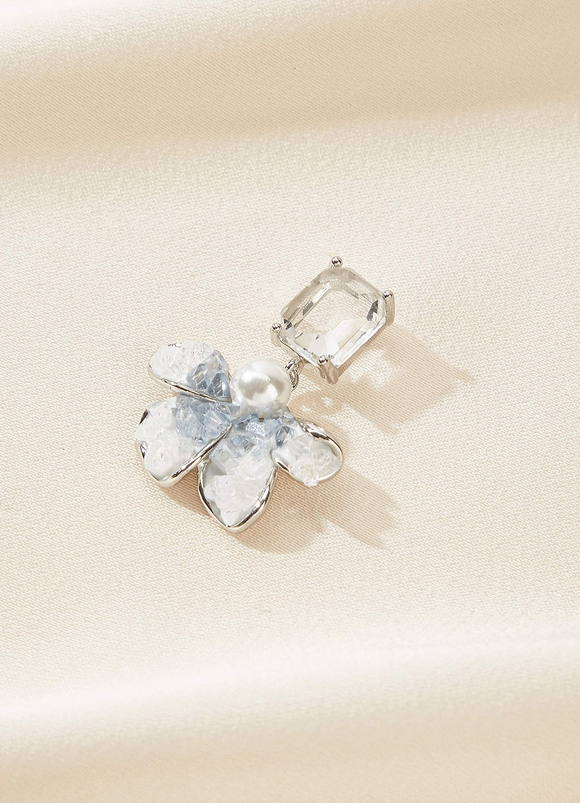 front Something Blue Flower Drop Earrings