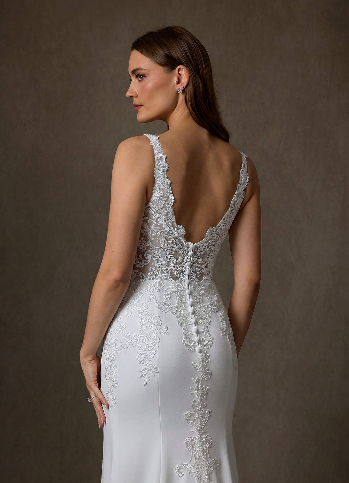 Azazie Isadora Robes de mariée Robe Sirène en Dentelle Blanc De Diamant image10