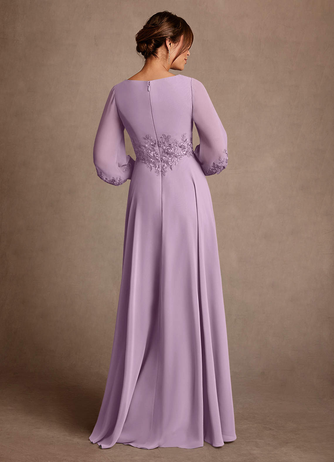 Azazie Yorba Mother of the Bride Dresses Wisteria A-Line Lace Chiffon Dress image2