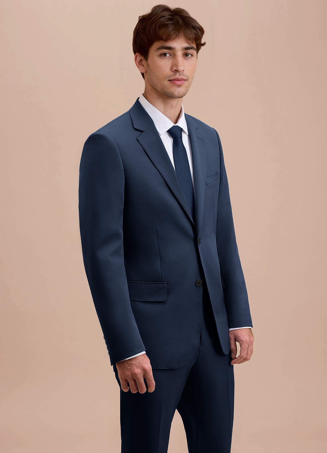 front Ethan Dark Navy Refined Weave Suit Jacket