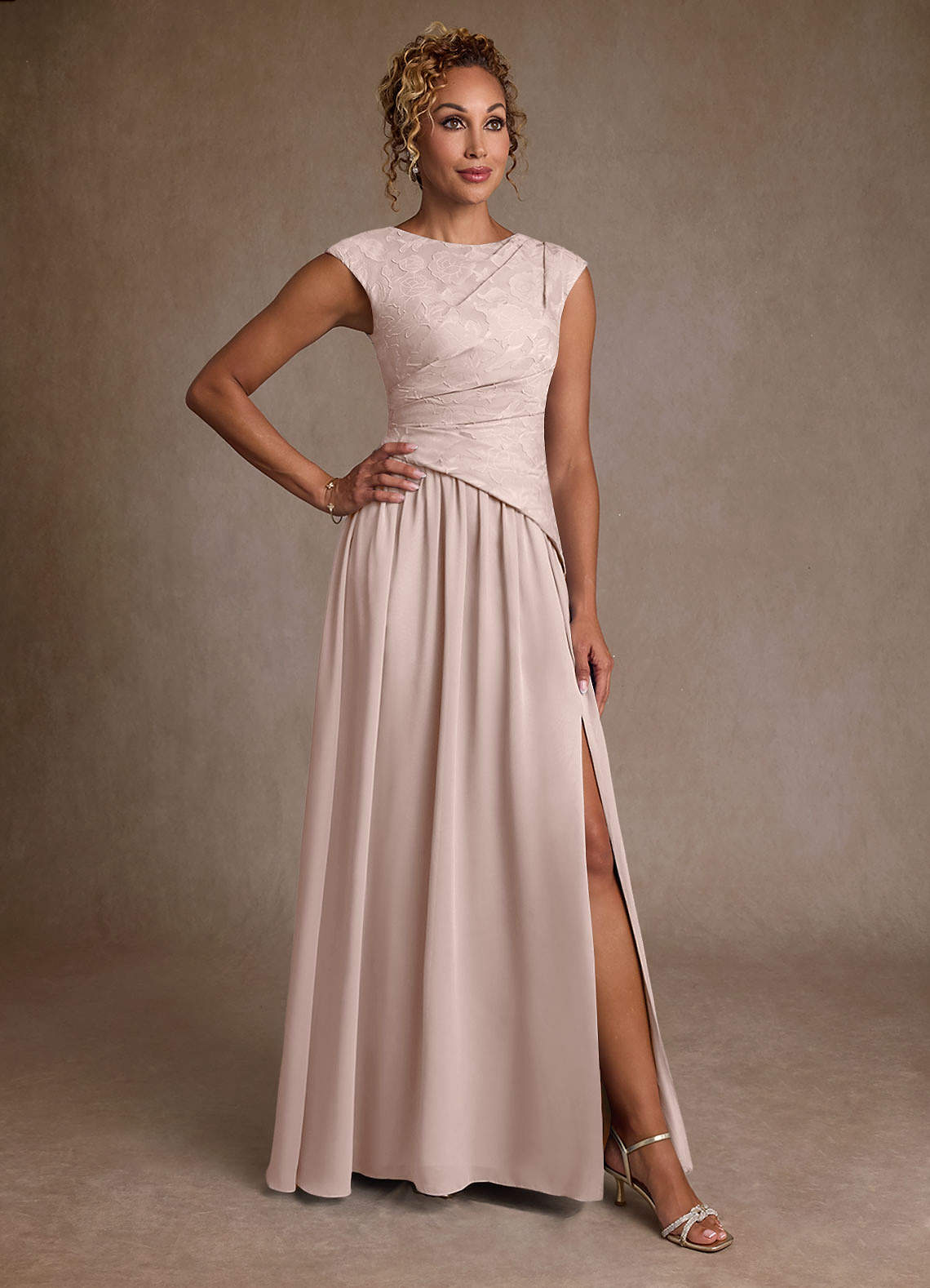 Azazie Kalleen Abiti per la Madre della Sposa Abito A-Line in Chiffon Plissettato Rosa Rossore image1