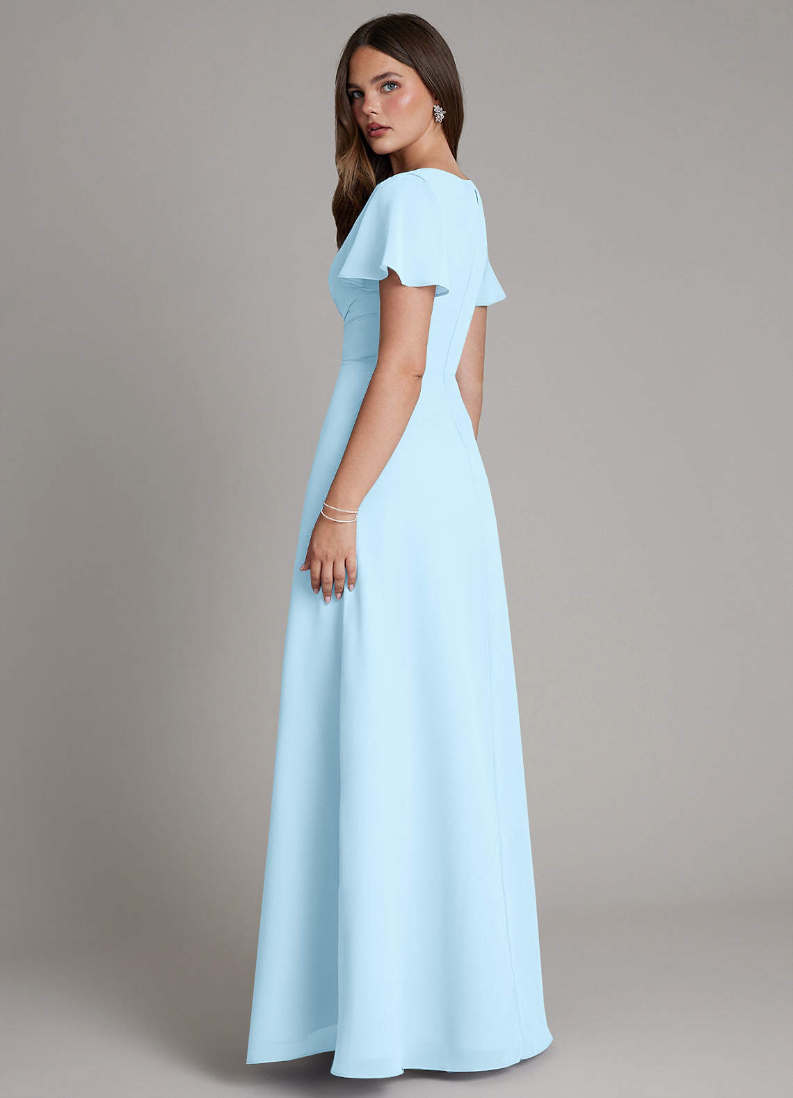 sleeve bridesmaid dress Zapaka Women Sage Green Chiffon Long Sleeves Ruched A Line Off The Shoulder Wedding Guest Dress, Sage / US20W Color:DRESS BLUE Available in US sizes Fall 2022 Catalog Wedtrend Women Sparkly Grey