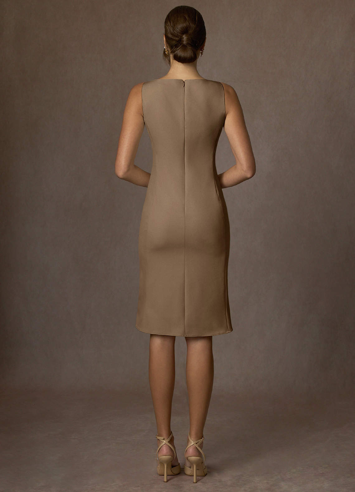 front Charlotte Truffle Refined Weave Dress
