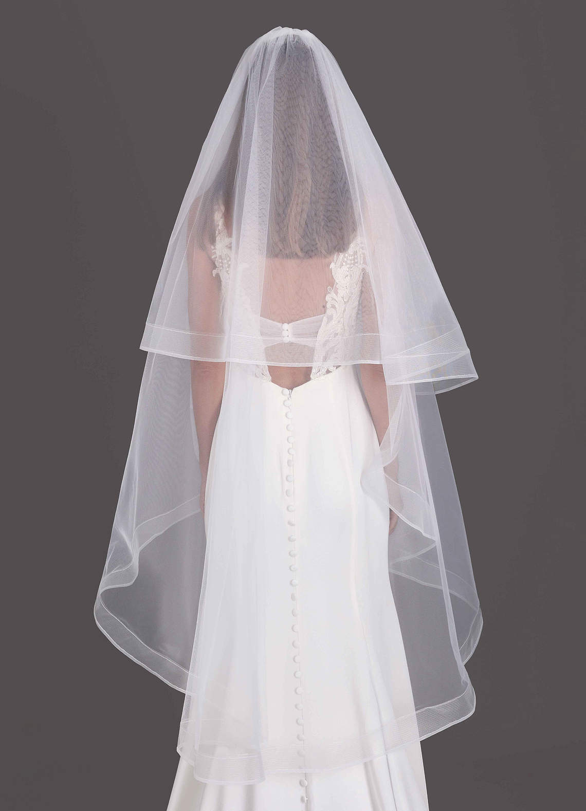 front Richelle Waltz Length Veil With Blusher