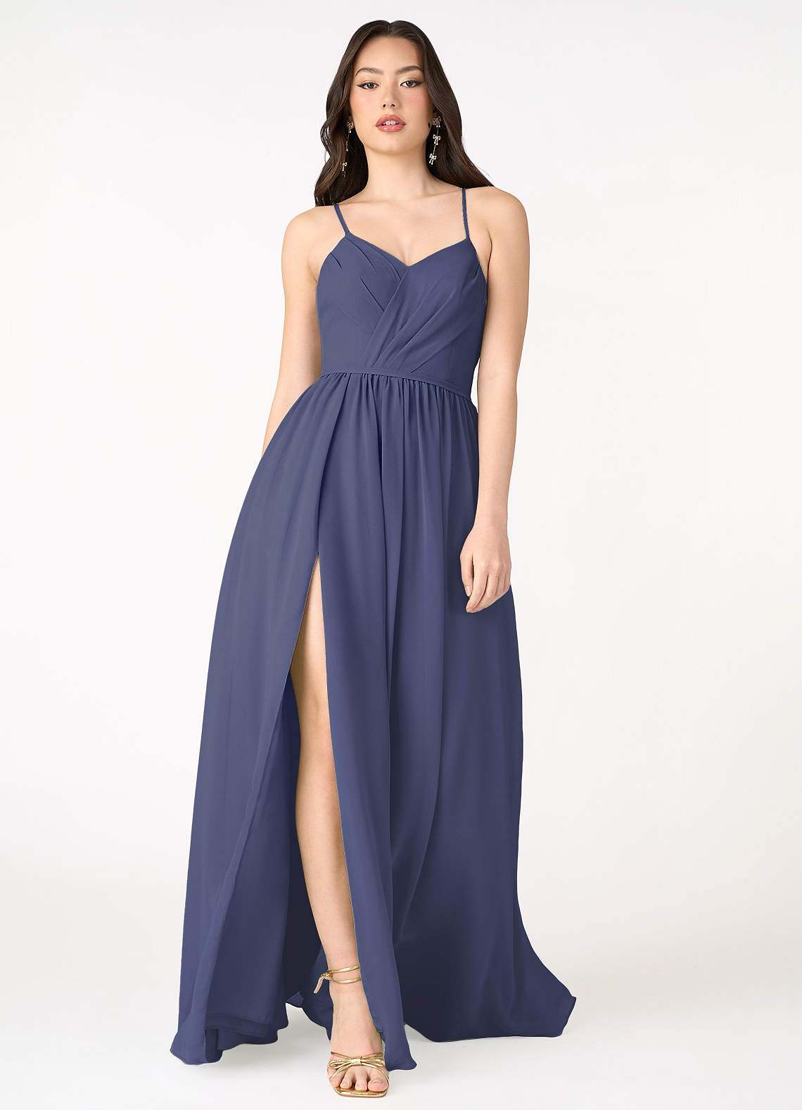 AZAZIE blue buy pleated maxi dress size 6c