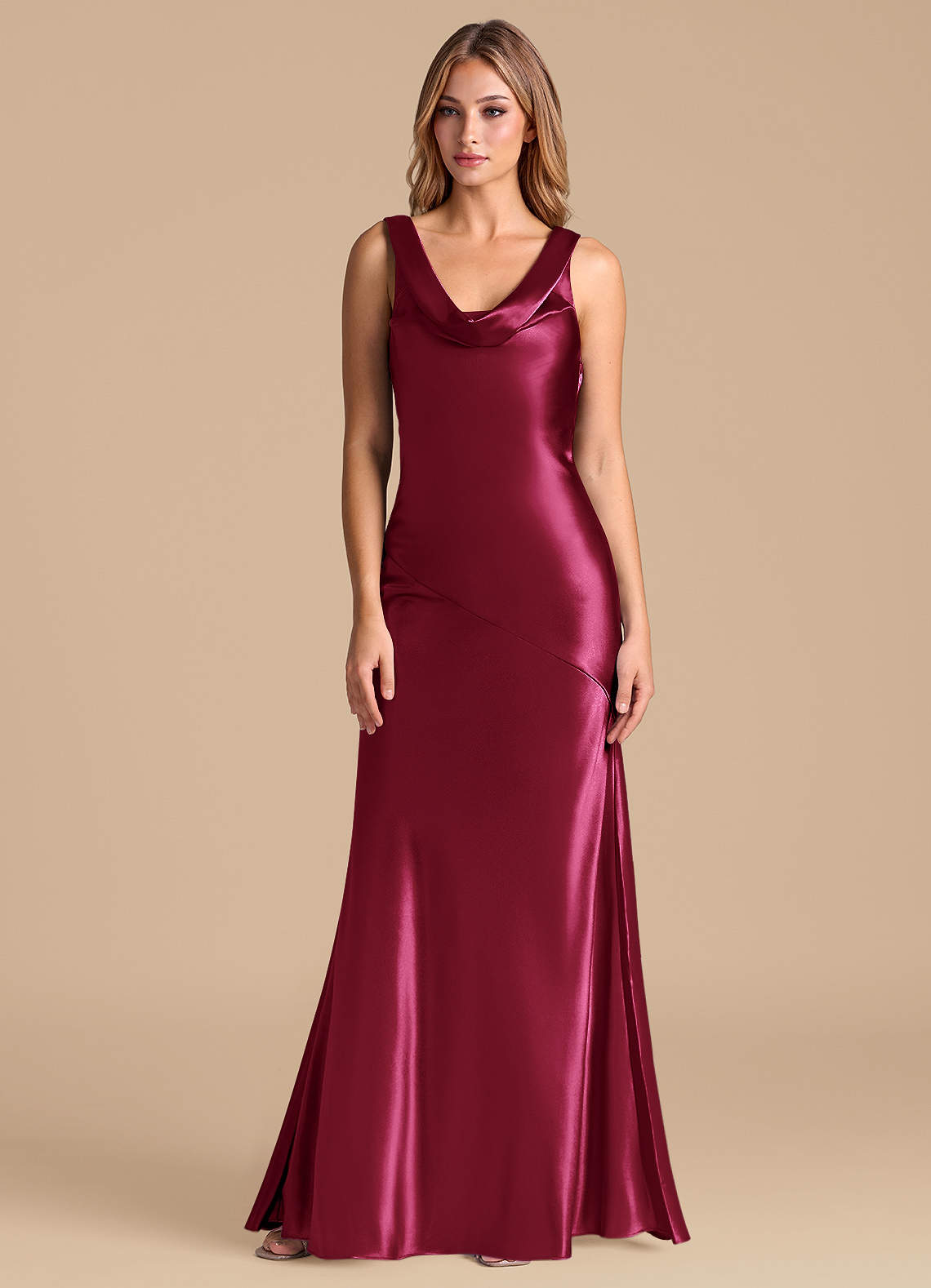 burgundy metallic dress Azazie Rylina