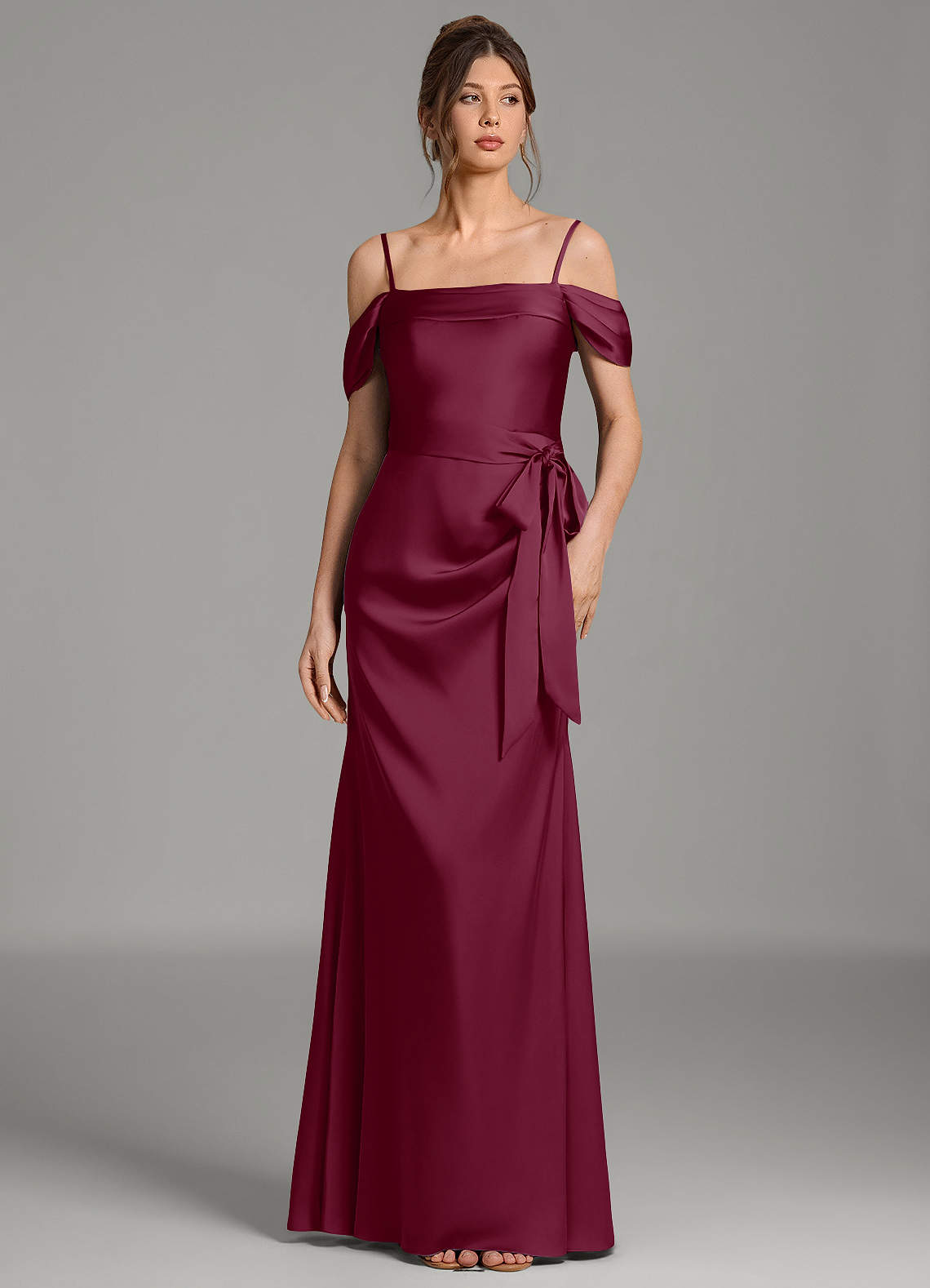 amanda wyatt bridesmaid dresses Azazie Mulberry Stretch Satin beauty and the beast belle