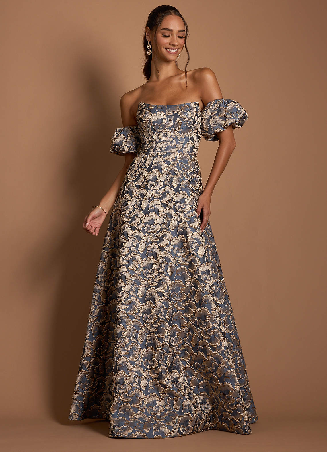 Belisse Gilded Navy Maxi Dress Ready to Ship | Azazie